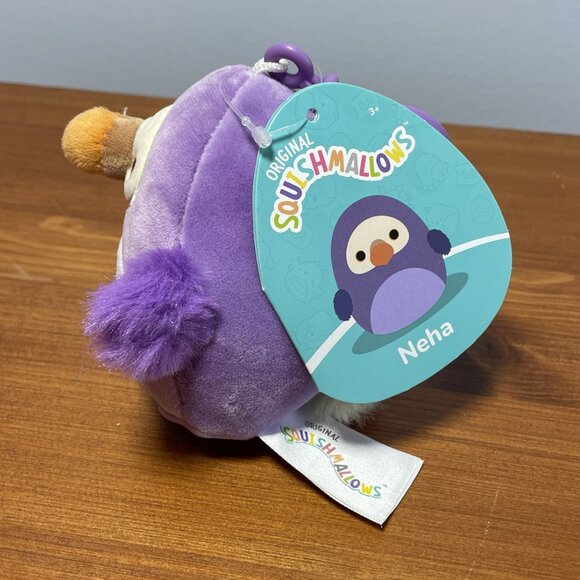 Squishmallows Neha Purple Dodo Bird Clip Plush - Picture 2 of 10